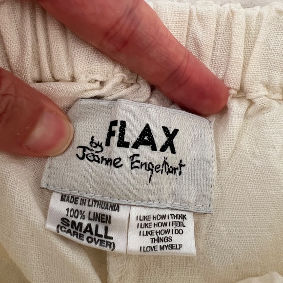 Vintage FLAX by Jeanne Engelhart Linen Pull-On Shorts Natural Elastic Waist S - Picture 5 of 5